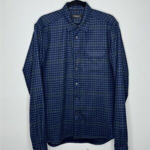 Kiton Buba Plaid Cashmere Overshirt Blue Men’s L